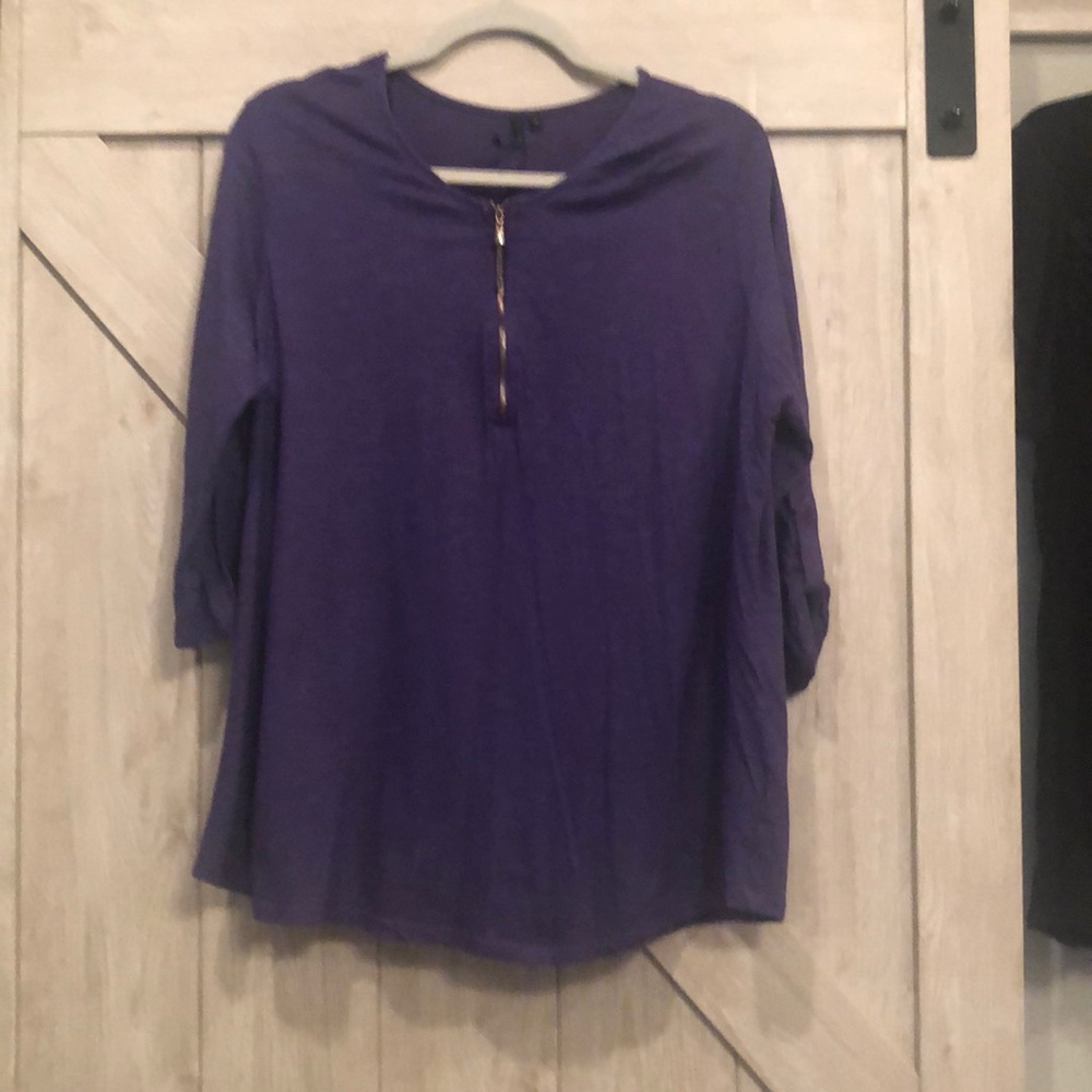 Purple 3/4 sleeve Blouse